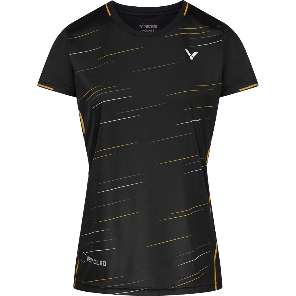 Professional Badminton Victor Womens T-Shirt 24100 c Black - badminton racket review
