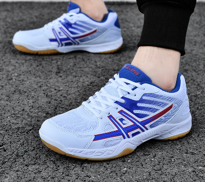 Male White/Blue Value Badminton Shoes - badminton racket review