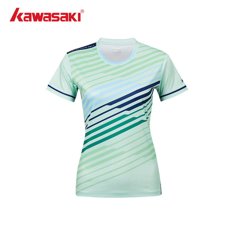 Kawasaki Female badminton T Shirt K1C02-A2929-1 White/Green - badminton racket review