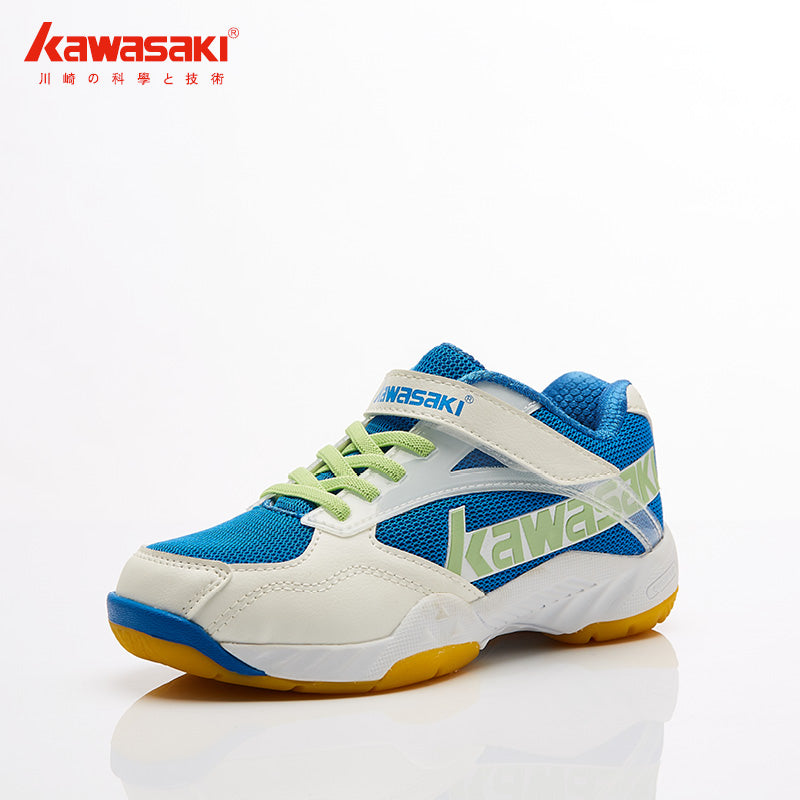 KAWASAKI KC-22 Children Badminton Shoes white blue - badminton racket review