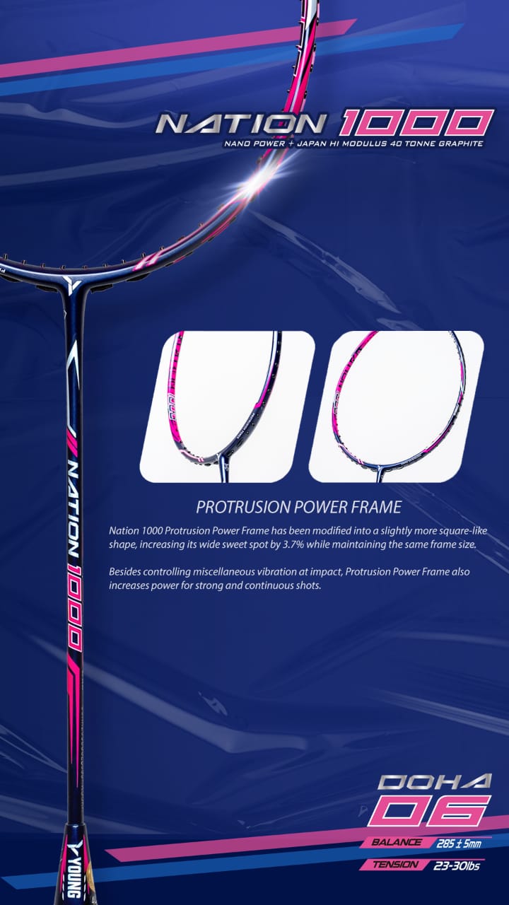 YangYang/Young Nation 1000 2022 4u professional Badminton Racket - badminton racket review