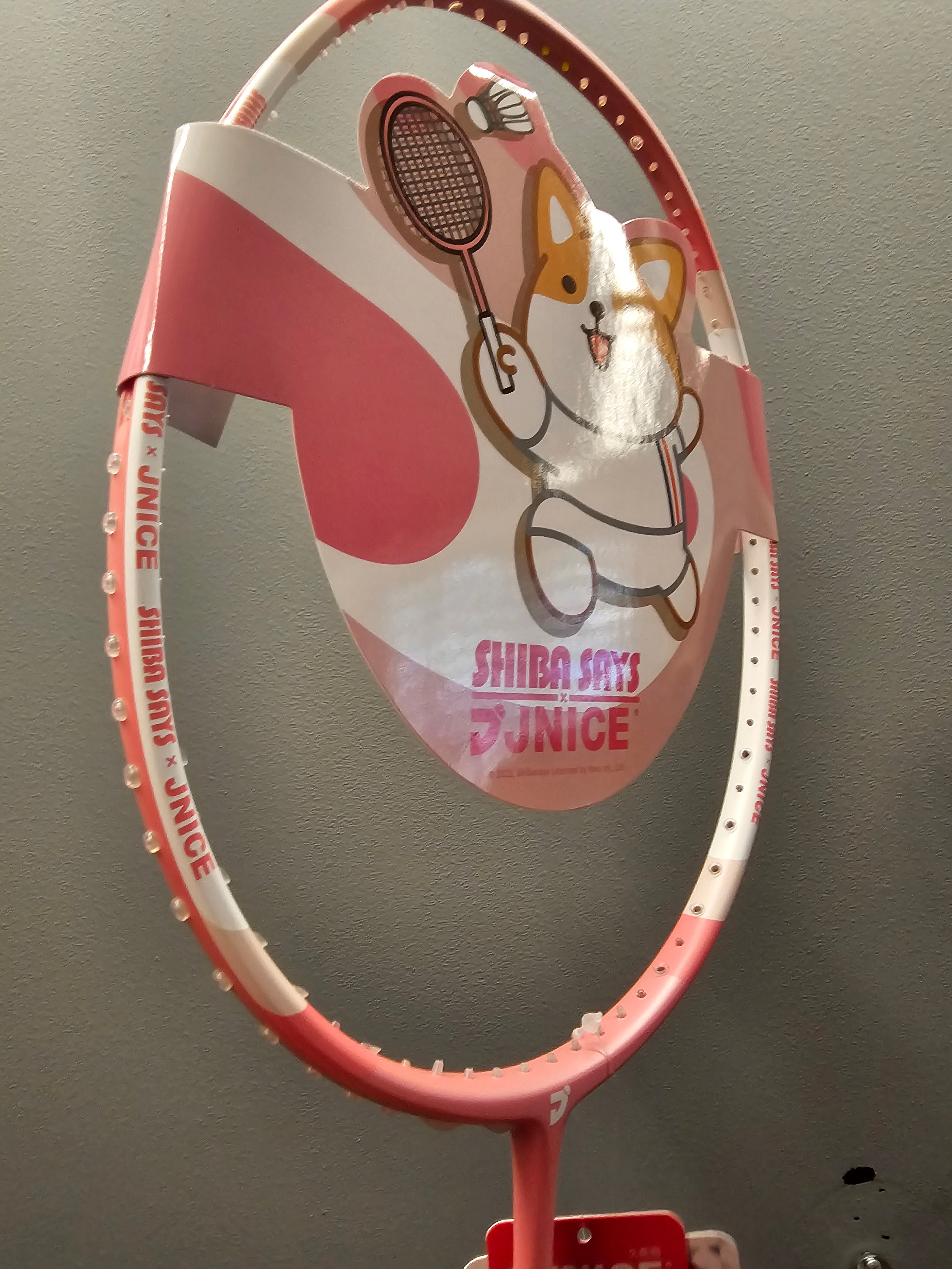 JNICE Shiba Says Kawai Pink Badminton Racket | badminton racket review