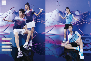 Kawasaki Female badminton T- Shirt K1C02-A2931-1- dark blue/sky blue - badminton racket review