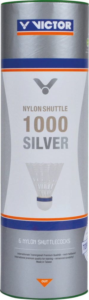 Victor Nylon 1000 Silver 6 piece shuttlecock white - Medium speed - badminton racket review