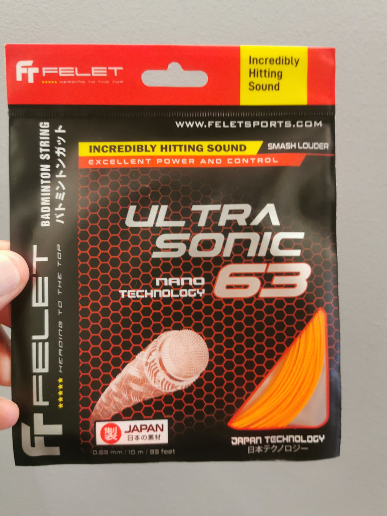 Yellow Felet Racket Felet Ultrasonic 63 Badminton Racket String | badminton racket review