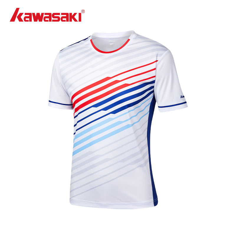 Kawasaki Mens badminton T Shirt K1C02-A1929-1 White/Green - badminton racket review