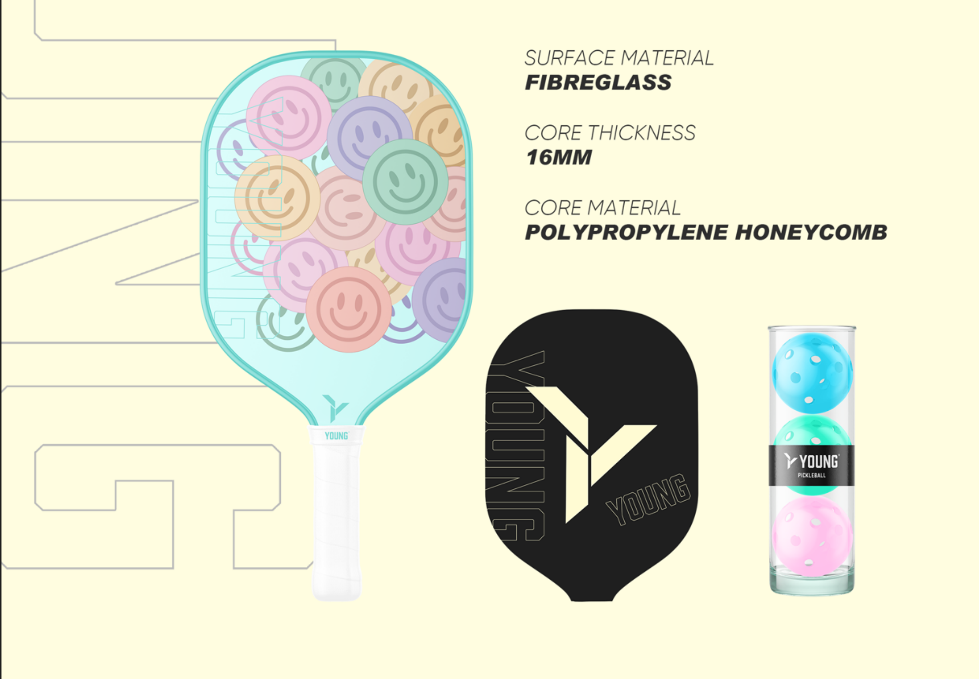 Young 16mm Fibreglass Designer Pickle Ball Bats | badminton racket review