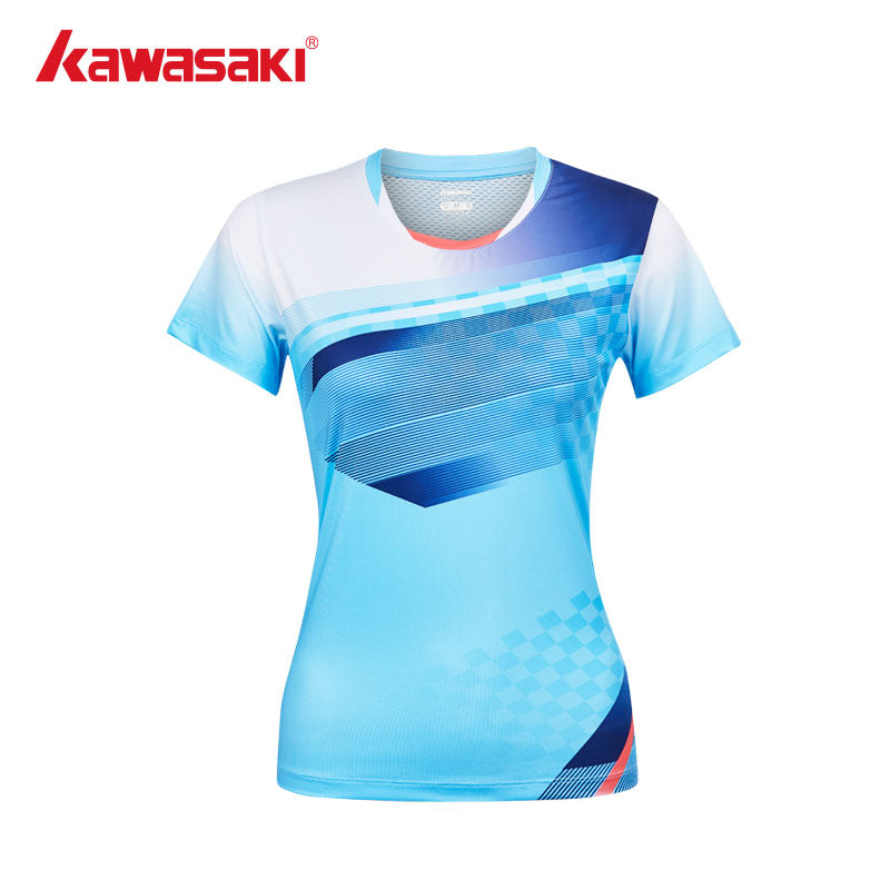 Kawasaki Female badminton T- Shirt K1C02-A2931-1- dark blue/sky blue - badminton racket review