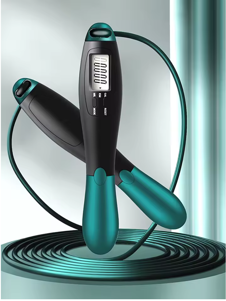 Steel wire skipping rope with counter for fast feet and general fitness ...