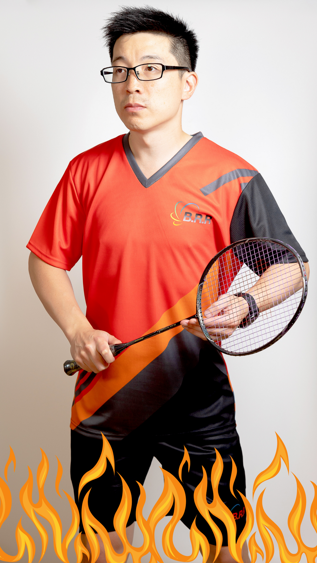 On fire Badminton/Tennis/Squash T-Shirt and Shorts - badminton racket review