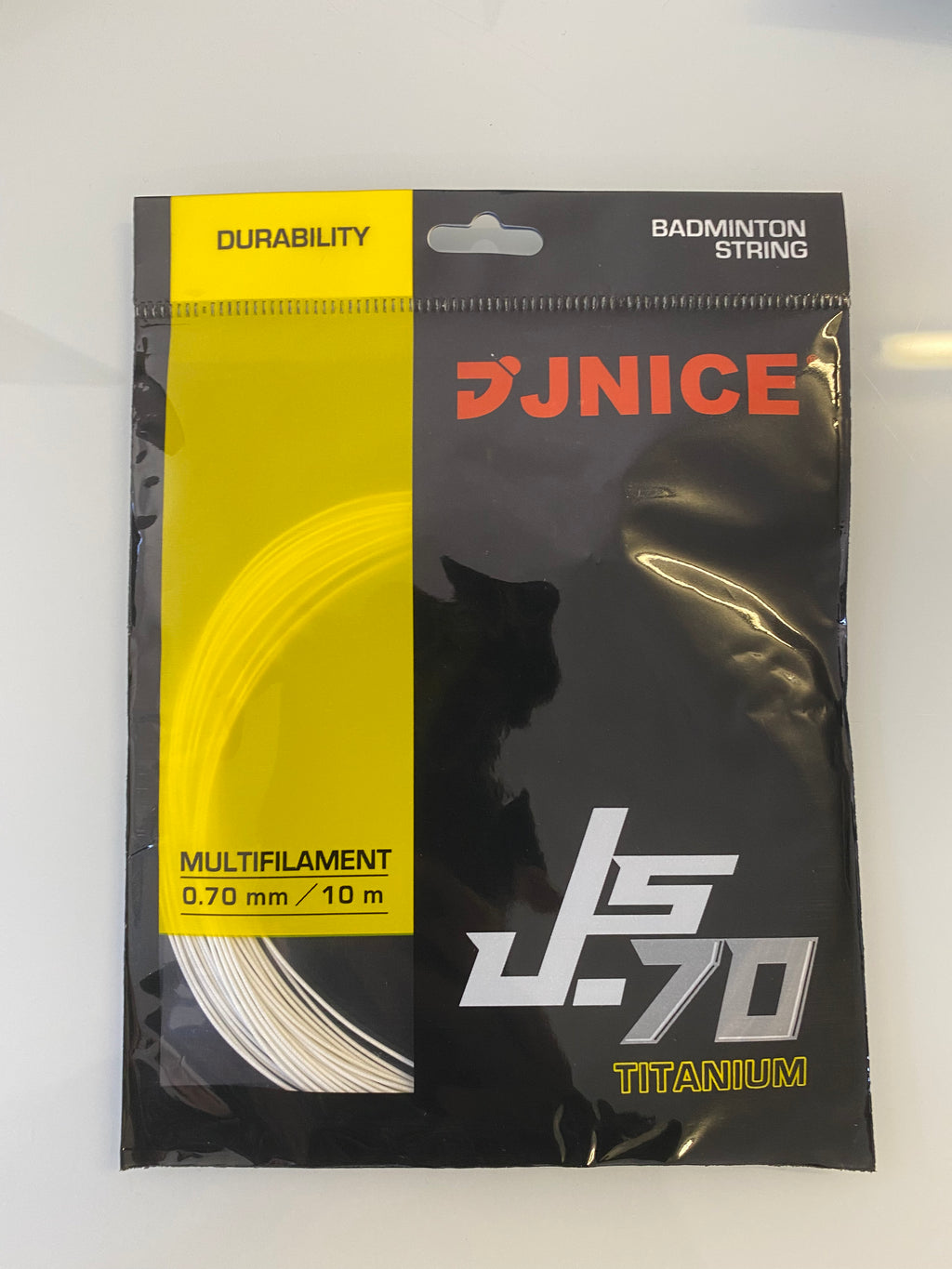 White Racket Black String Jnice JS-70 Titanium Badminton Racket String | badminton racket review