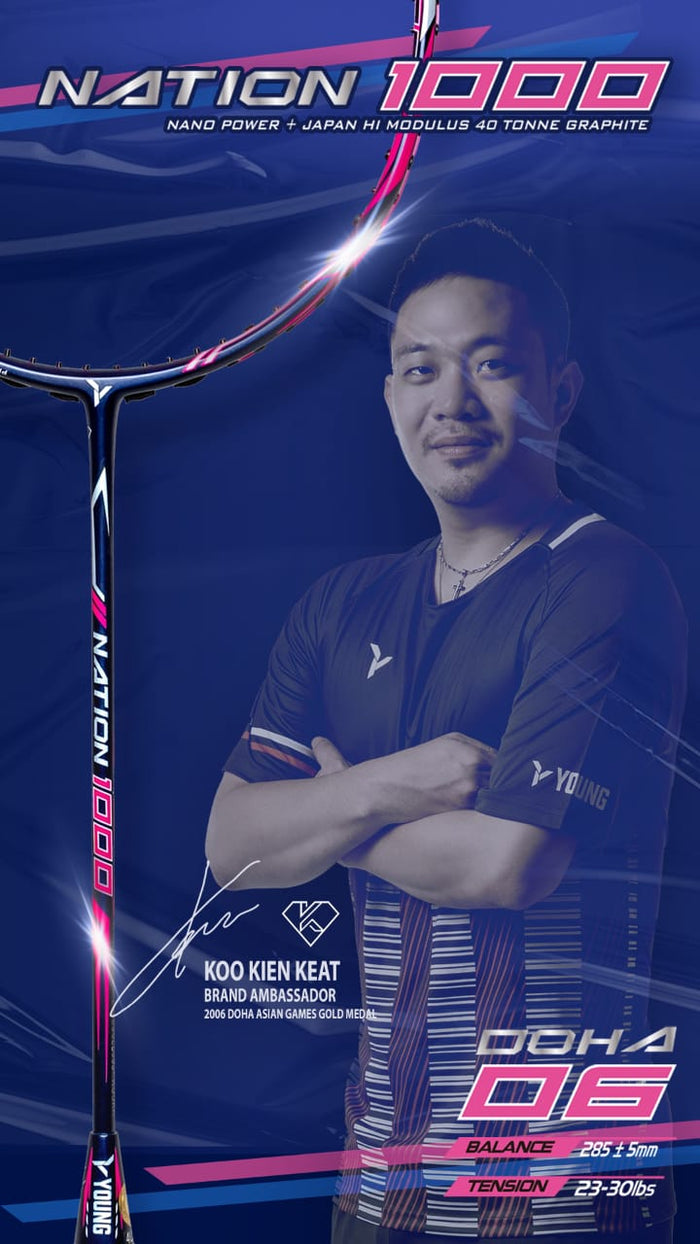 YangYang/Young Nation 1000 2022 4u professional Badminton Racket - badminton racket review